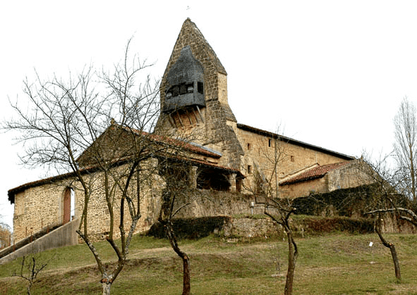 Vue d'ensemble sud-ouest église Saint-Laurent de Carcarès