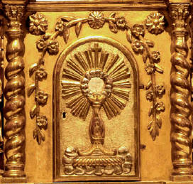 Porte du tabernacle. Ostensoir eucharistique