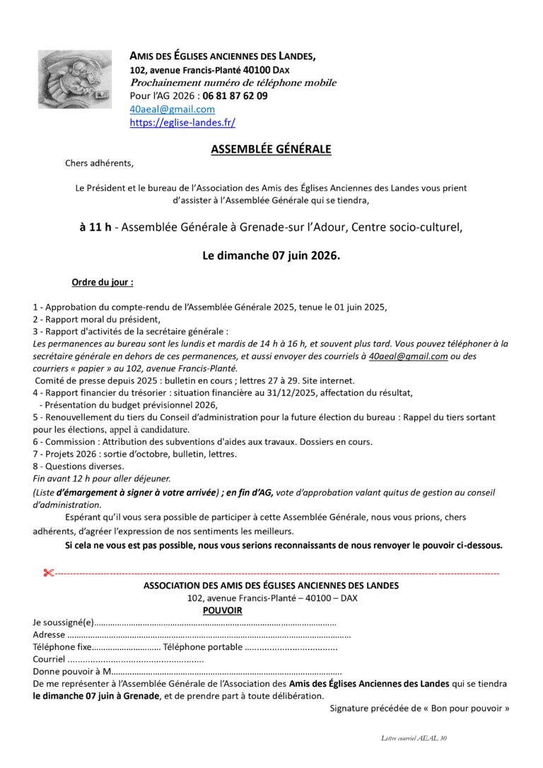 Sortie de Printemps - AG 2026